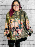 Plus Size Skull Sweatjacke mit Blumenmuster für Große Größen