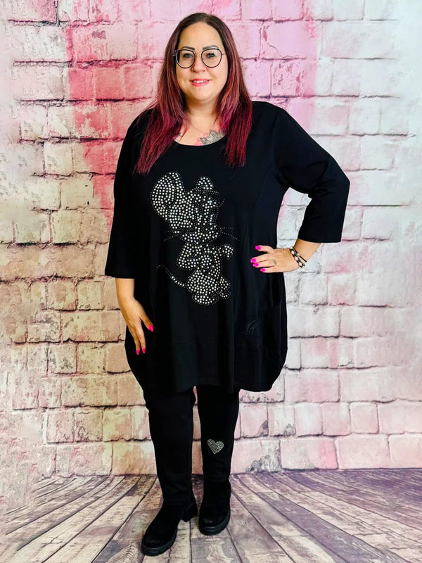Allocca Leggings – Mit Strass - Herz & Komfortbund – in großen Größen von CurvyRausch. Stylische Plus Size Fashion für kurvige Frauen.