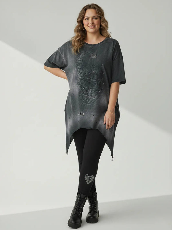 Allocca Leggings – Mit Strass - Herz & Komfortbund – in großen Größen von CurvyRausch. Stylische Plus Size Fashion für kurvige Frauen.
