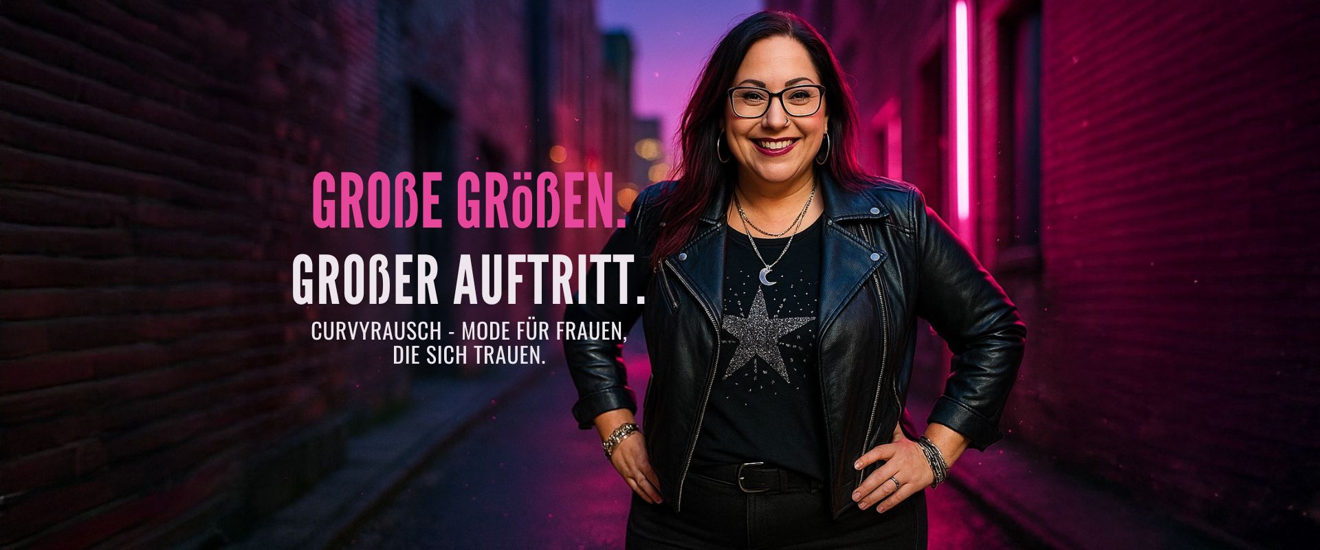 CurvyRausch Key Visual – Große Größen, großer Auftritt. Plus Size Mode für Frauen, die sich trauen.