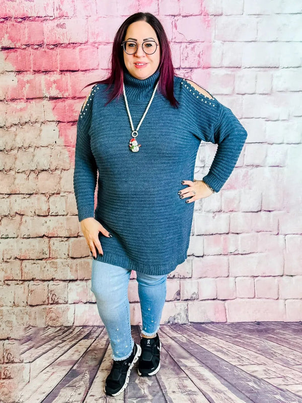 Glamouröse Jeans mit Strass & Fransensaum – in großen Größen von CurvyRausch. Stylische Plus Size Fashion für kurvige Frauen.