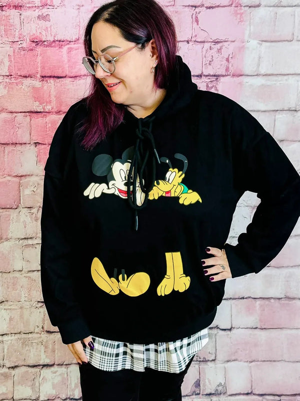 Hoodie mit Cartoon - Print – in großen Größen von CurvyRausch. Stylische Plus Size Fashion für kurvige Frauen.