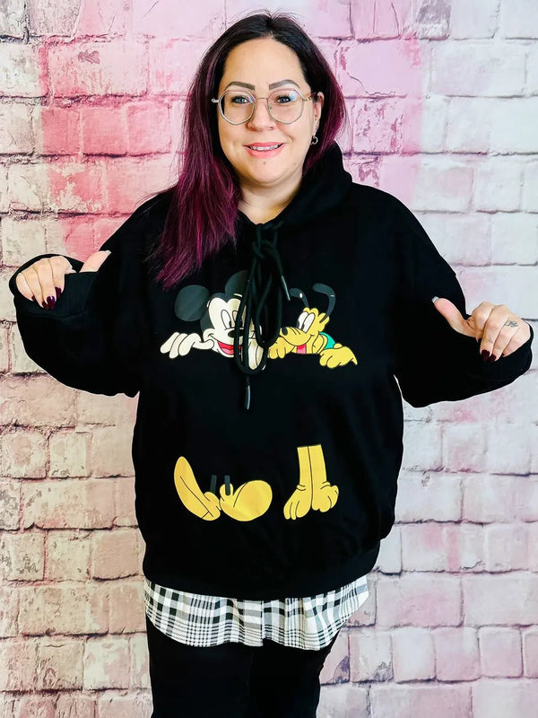 Hoodie mit Cartoon - Print – in großen Größen von CurvyRausch. Stylische Plus Size Fashion für kurvige Frauen.
