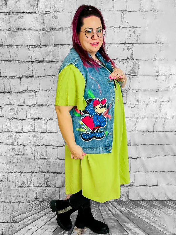 Jeansweste Maus - Design | Boutique Ware – in großen Größen von CurvyRausch. Stylische Plus Size Fashion für kurvige Frauen.