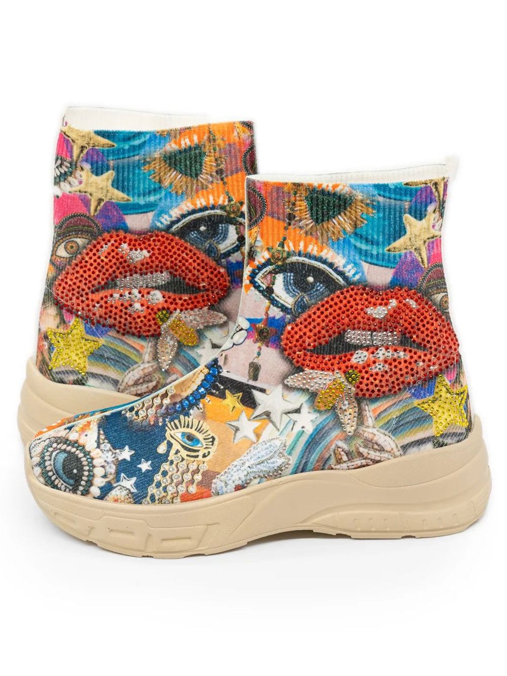 Künstlerische Socken - Sneaker | Blickfang - CurvyRausch - Neuheit - Plus Size Damenmode