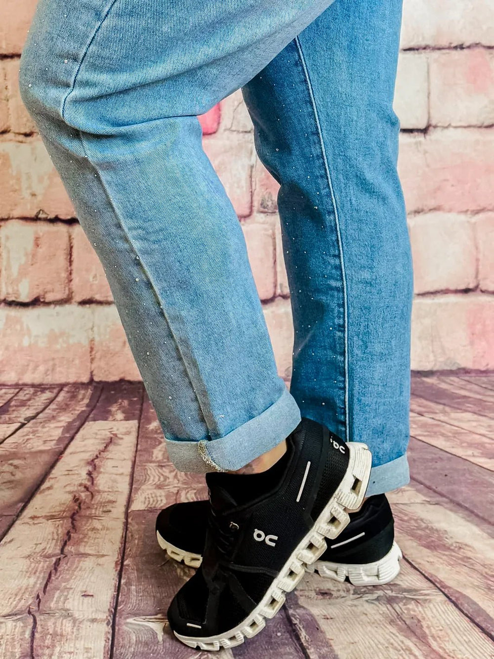 Mom - Jeans mit Strass – in großen Größen von CurvyRausch. Stylische Plus Size Fashion für kurvige Frauen.