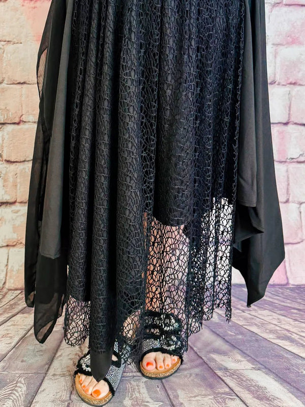 Moonshine Black Collection Rock mit Netzdekor – in großen Größen von CurvyRausch. Stylische Plus Size Fashion für kurvige Frauen.