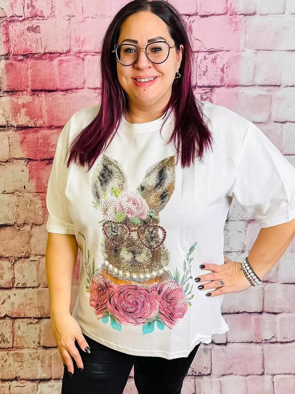Trendiges Hasen - Shirt – in großen Größen von CurvyRausch. Stylische Plus Size Fashion für kurvige Frauen.