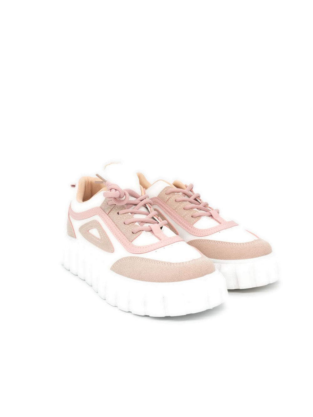 Sneakers in weiß und rosa – in großen Größen von CurvyRausch. Stylische Plus Size Fashion für kurvige Frauen.