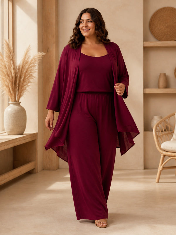 3-teiliges Set mit Cardigan, Top und Hose – zweite Ansicht