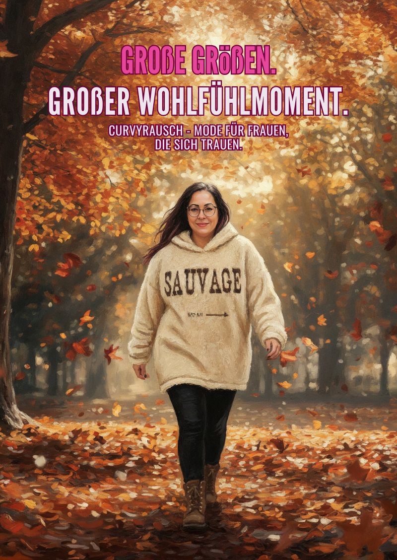 Curvy Frau mit herbstlicher Mode – Große Größen mit Stil und Selbstbewusstsein