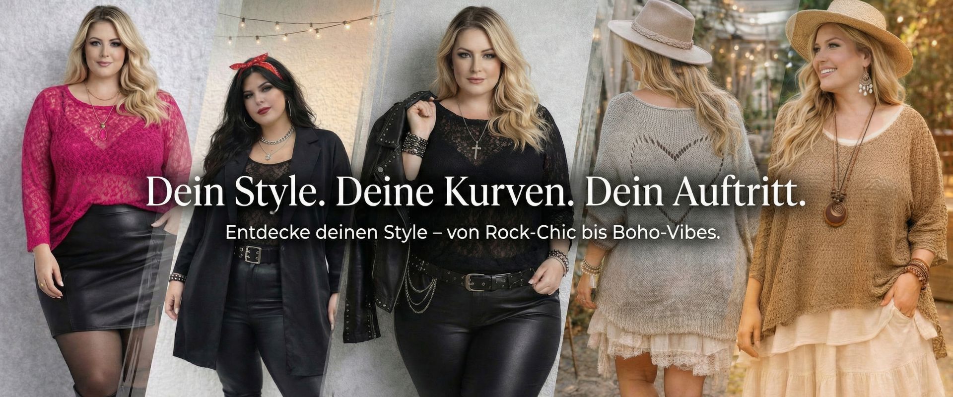 Plus Size Outfits in großen Größen: Spitze, Lederlook und Strick – CurvyRausch Fashion