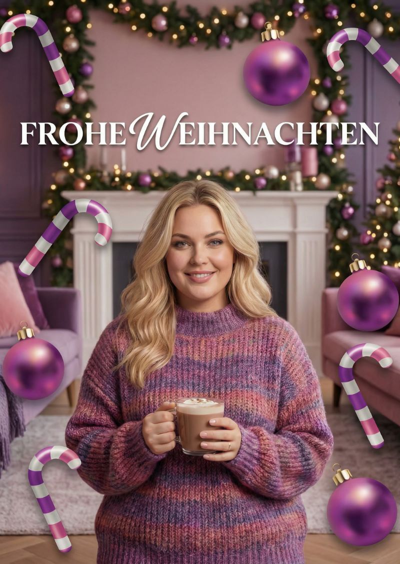 Festliche Weihnachtsmode in Großen Größen für kurvige Frauen, gemütlicher Strickpullover im Plus Size Look, Curvy Mode von CurvyRausch