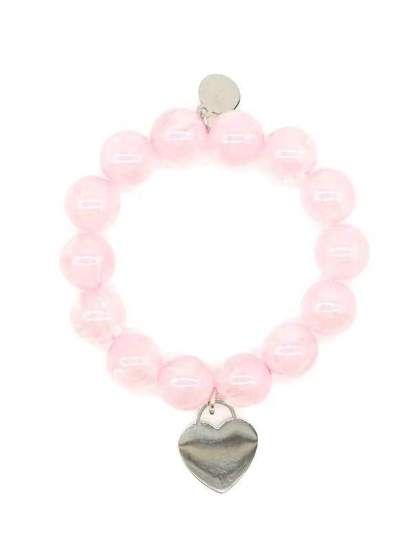 Acrylperlen - Armband mit Herzanhänger – in großen Größen von CurvyRausch. Stylische Plus Size Fashion für kurvige Frauen.