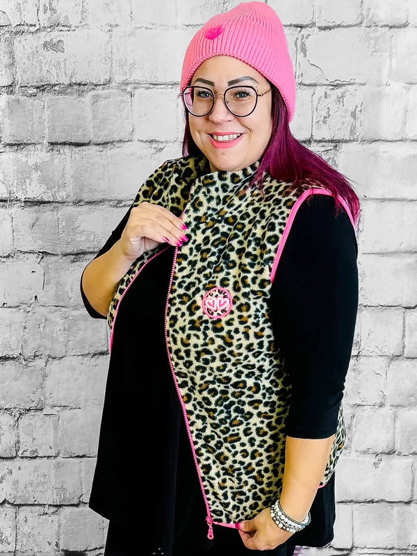 Fleeceweste "Leo Lover" | Zwillingsherz - CurvyRausch - Plus Size Damenmode