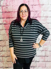 Gestreiftes Oberteil im Blusenlook - CurvyRausch - Neuheit - Plus Size Damenmode