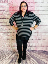 Gestreiftes Oberteil im Blusenlook - CurvyRausch - Neuheit - Plus Size Damenmode