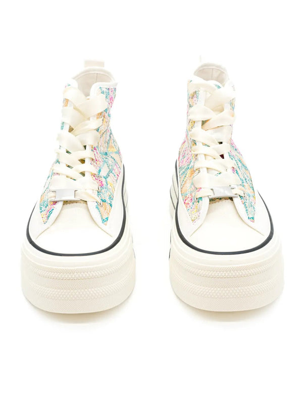 High-Top Plateau Sneaker mit Stickerei & Pailletten – zweite Ansicht