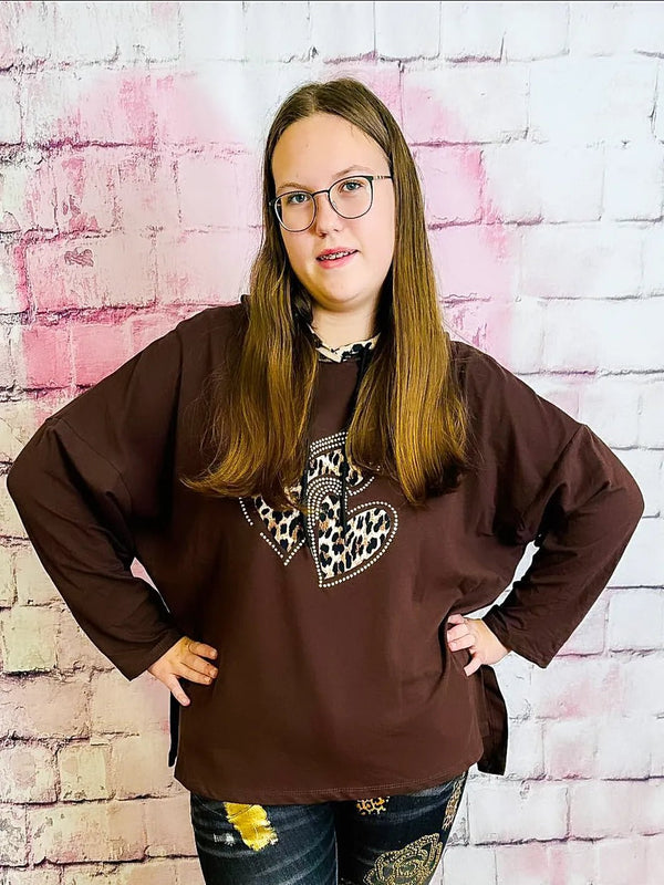 Hoodie Leoherzchen - CurvyRausch - Neuheit - Plus Size Damenmode