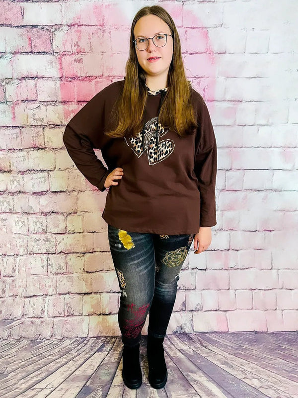 Hoodie Leoherzchen - CurvyRausch - Neuheit - Plus Size Damenmode