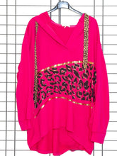 Hoodie mit Leoprint und Swarovskisteinchen - CurvyRausch - Neuheit - Plus Size Damenmode