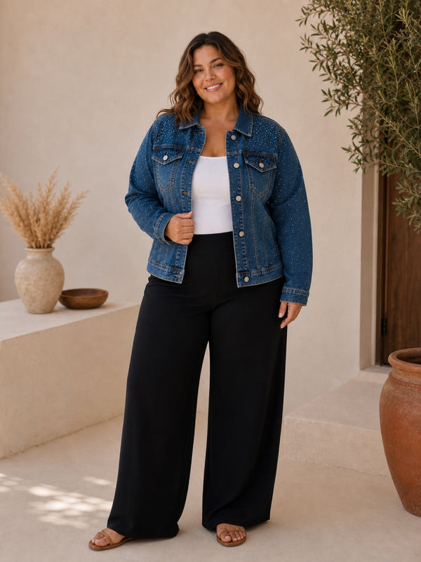 Jeansjacke Strass Glamour – zweite Ansicht