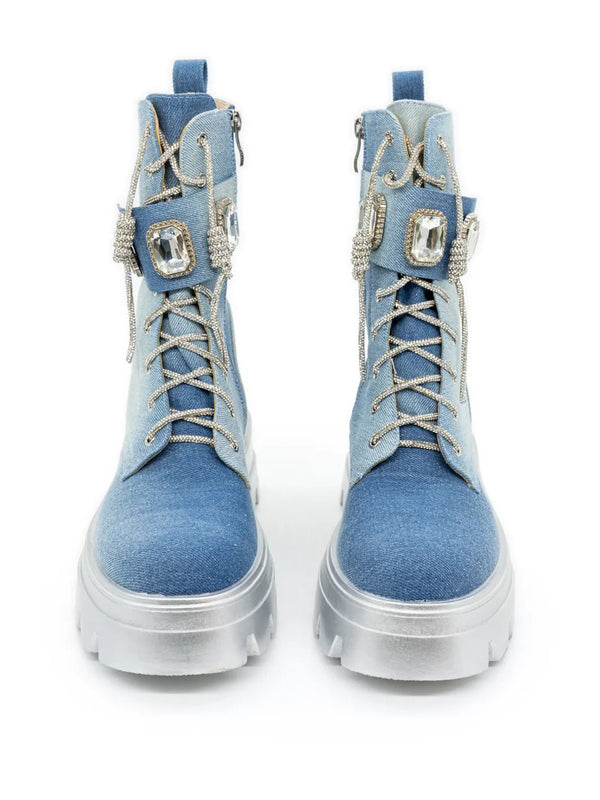 Jeansmix-Boots mit Swarovski-Dekor – zweite Ansicht