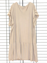 Kleid in Unifarben mit Lochmusterärmeln - CurvyRausch - Neuheit - Plus Size Damenmode