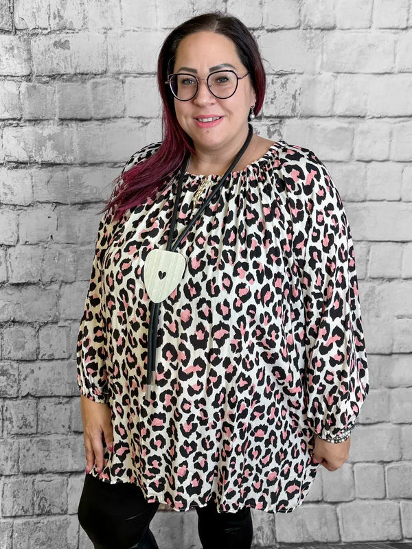 Leoblusen mit Carmen - Ausschnitt - CurvyRausch - Neuheit - Plus Size Damenmode