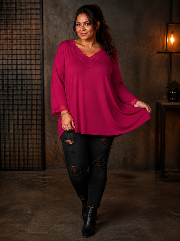 Longshirt Curvy Lace Dream mit Dekorspitze – zweite Ansicht
