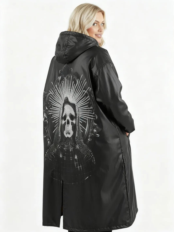 Mantel Extraordinary – XXL Skull Strass Print – in großen Größen von CurvyRausch. Stylische Plus Size Fashion für kurvige Frauen.