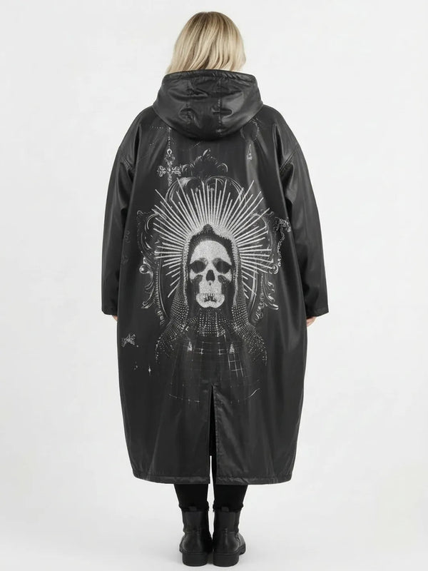 Mantel Extraordinary – XXL Skull Strass Print – zweite Ansicht