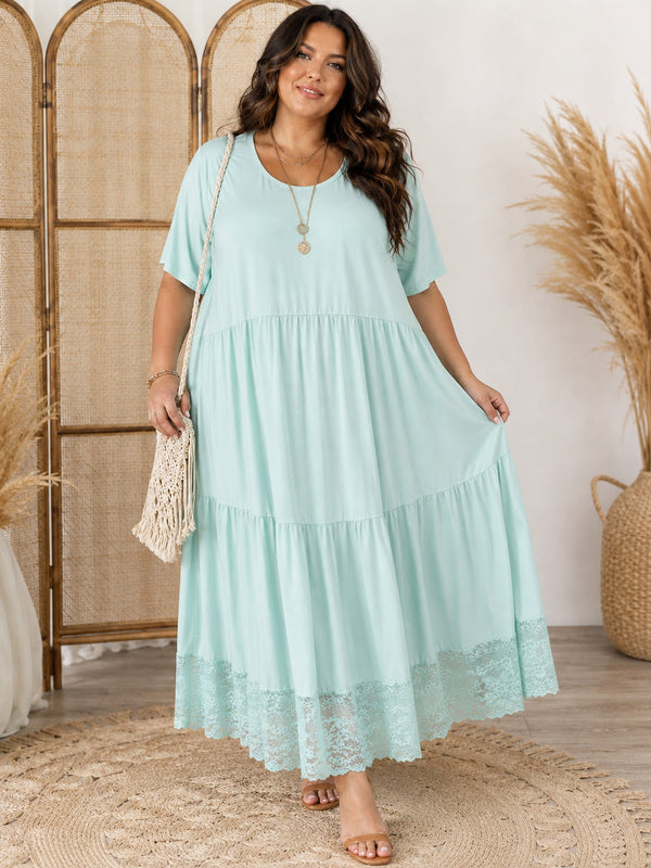Maxikleid Lace Summer Flow mit Spitzensaum – zweite Ansicht