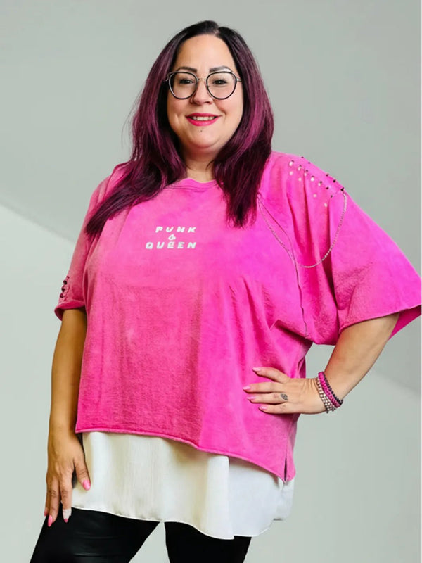 Punk & Queen Oberteil mit Kette & Cutouts – in großen Größen von CurvyRausch. Stylische Plus Size Fashion für kurvige Frauen.