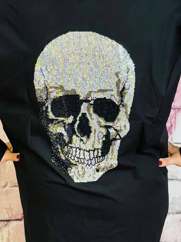 Rockige Bluse mit Skull & Cutouts – zweite Ansicht