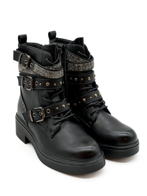 Rockige Boots mit Schnallen & Glitzer – in großen Größen von CurvyRausch. Stylische Plus Size Fashion für kurvige Frauen.