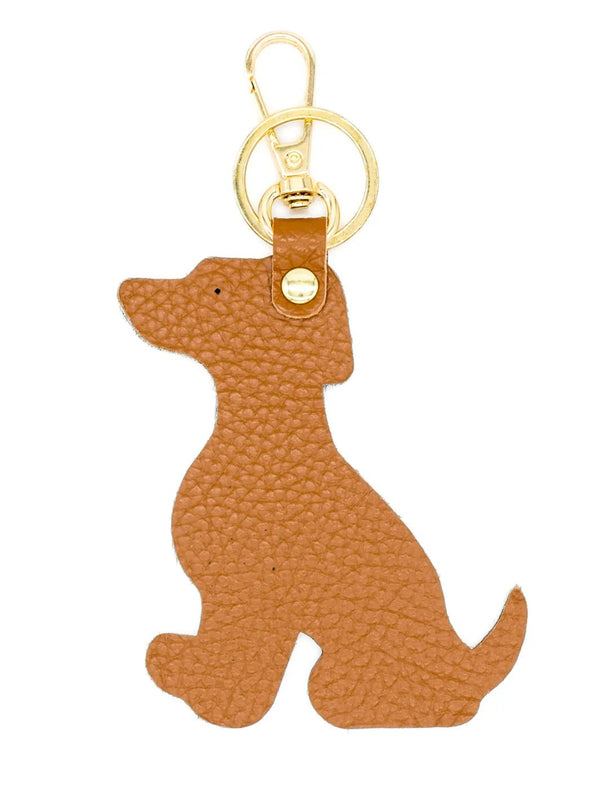 Schlüssel-/Taschenanhänger Hund in edler Felloptik – zweite Ansicht