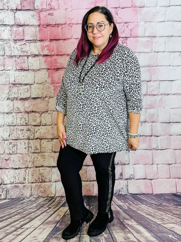 Schwarze Thermo - Leggings mit Strass - CurvyRausch - Neuheit - Plus Size Damenmode