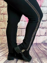 Schwarze Thermo - Leggings mit Strass – in großen Größen von CurvyRausch. Stylische Plus Size Fashion für kurvige Frauen.