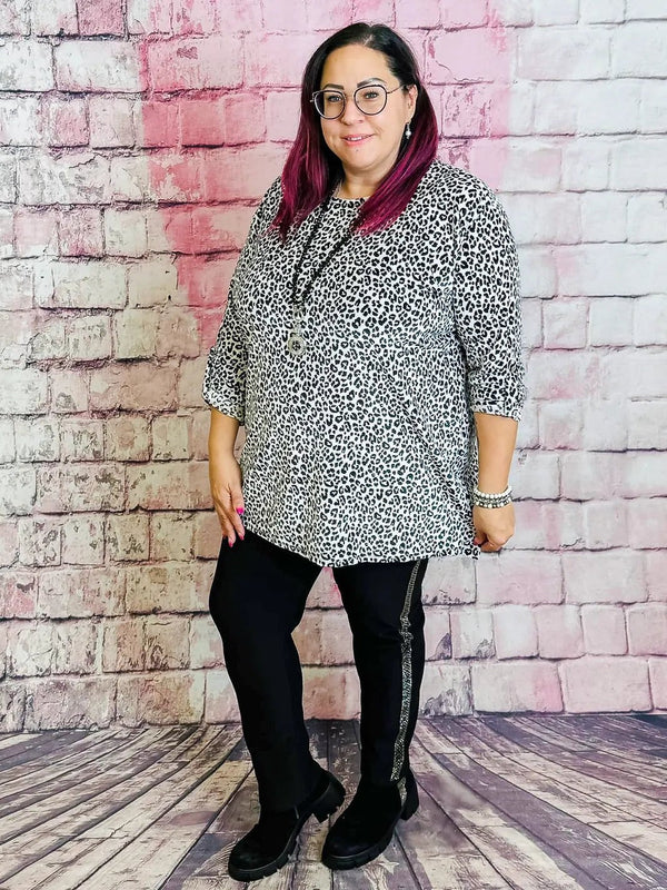 Schwarze Thermo - Leggings mit Strass – in großen Größen von CurvyRausch. Stylische Plus Size Fashion für kurvige Frauen.