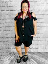 Schwarzes Set aus Oberteil und Shorts - CurvyRausch - Plus Size Damenmode