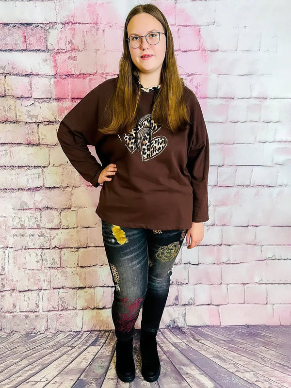 Sexy Woman Jeans mit Leo - Details und Schriftzug - CurvyRausch - Neuheit - Plus Size Damenmode