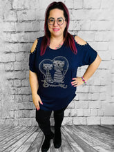 Shirt 'Cats & Heart' mit Perlenbesatz – Stylische für Damen – Perfekt für Curvy Fashion & Plus Size Outfits