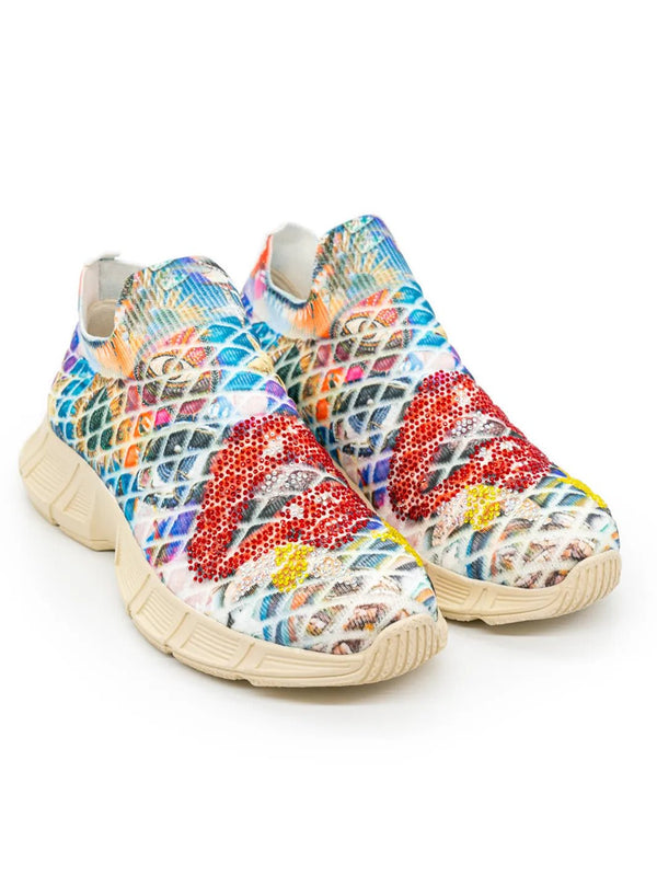 Stylische Sockensneaker Kiss Mouth – in großen Größen von CurvyRausch. Stylische Plus Size Fashion für kurvige Frauen.