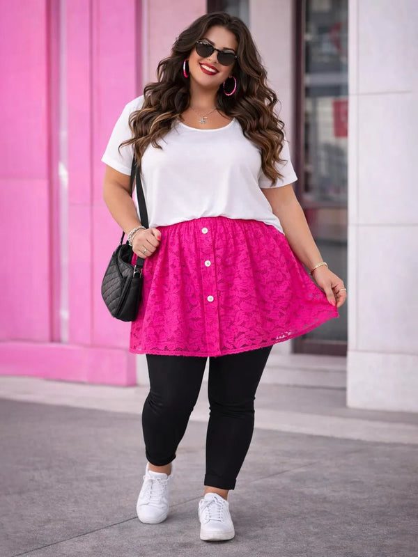 Verlängerungs - Röckle aus Spitze – in großen Größen von CurvyRausch. Stylische Plus Size Fashion für kurvige Frauen.