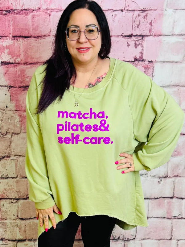 Vokuhila Sweatshirt mit Statement Print – in großen Größen von CurvyRausch. Stylische Plus Size Fashion für kurvige Frauen.