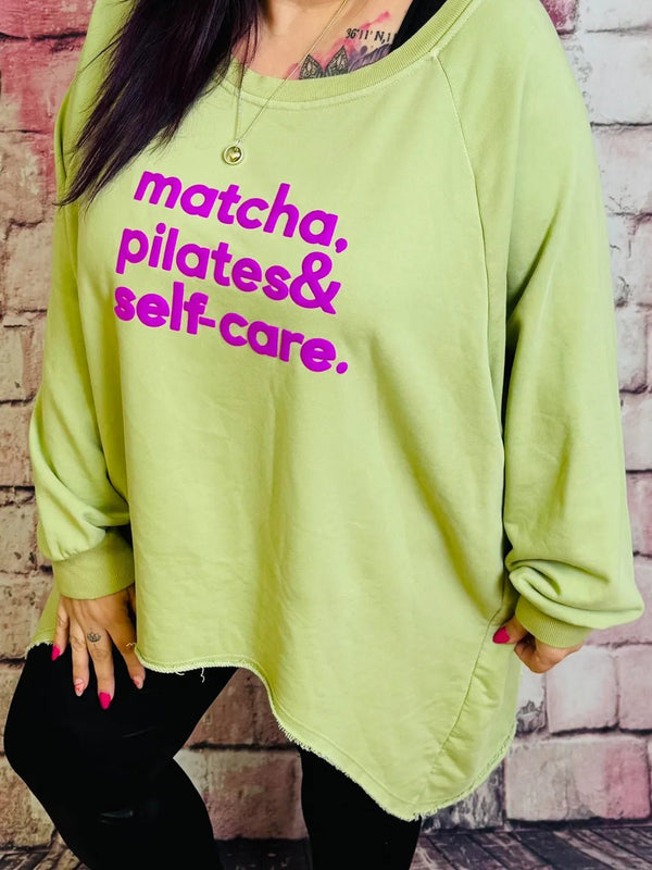 Vokuhila Sweatshirt mit Statement Print – zweite Ansicht