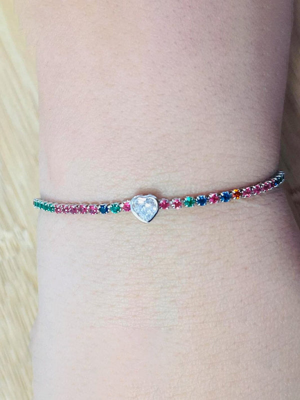 Armband mit Herz - Zirkon – in großen Größen von CurvyRausch. Stylische Plus Size Fashion für kurvige Frauen.