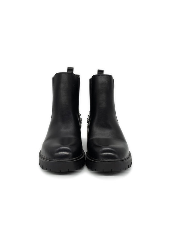 Boots mit Nieten und Strass in schwarz – zweite Ansicht