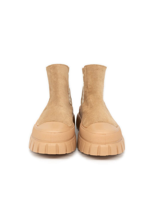 Chelsea Boots beige mit Hahnentritt Muster – zweite Ansicht